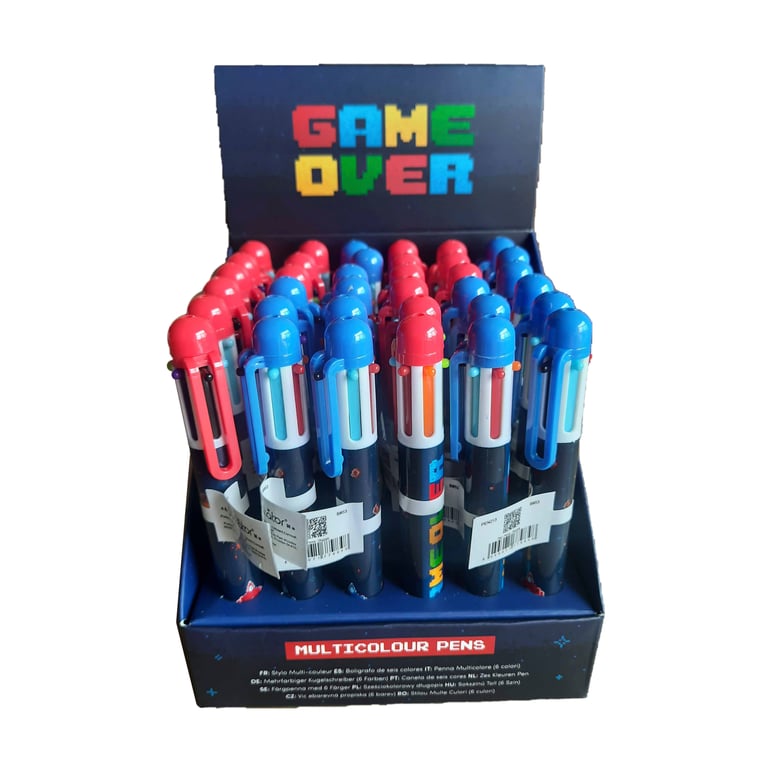 Multi Colour Pen - 6 Vibrant Colours, CE Marked, ABS Plastic Construction