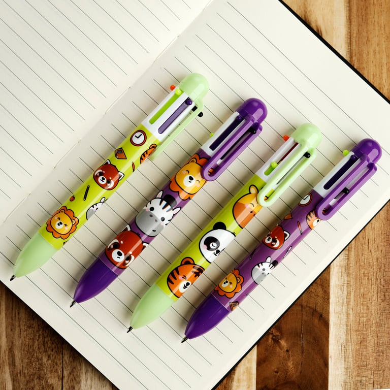 Adoramals Wild Multi Colour Pen (6 Colours) - CE & EN71 Marked Plastic Children s Educational Pen