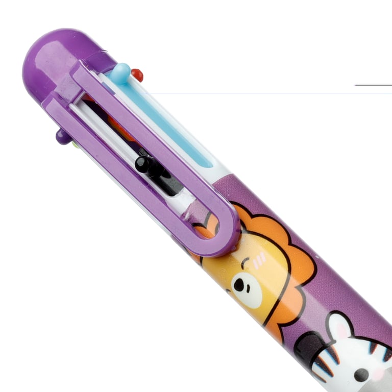 Adoramals Wild Multi Colour Pen (6 Colours) - CE & EN71 Marked Plastic Children s Educational Pen