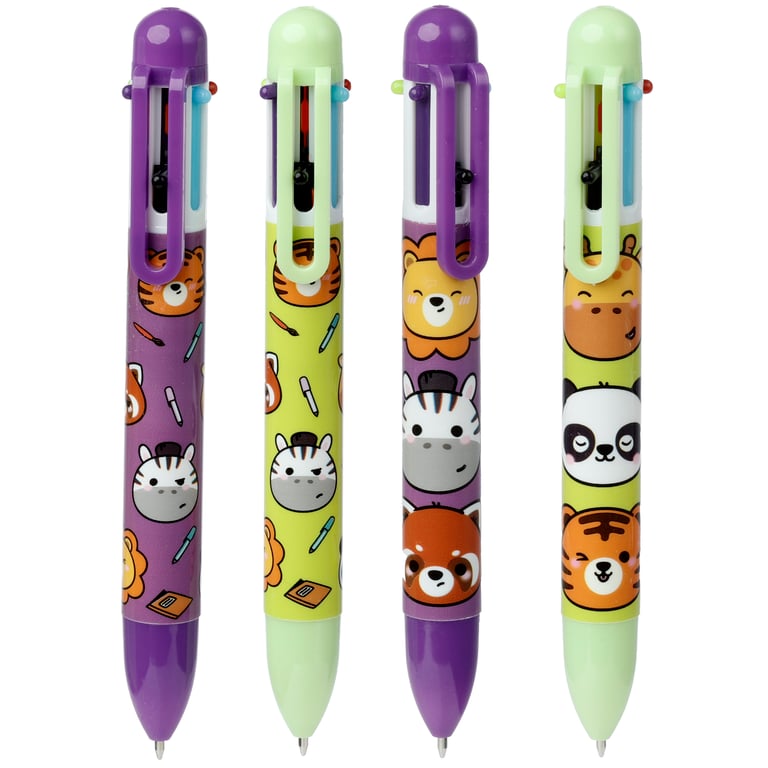 Adoramals Wild Multi Colour Pen (6 Colours) - CE & EN71 Marked Plastic Children s Educational Pen