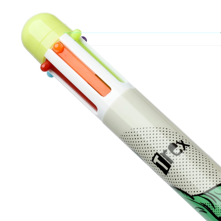 6 Colour Multi-Coloured Dinosaur Pen - CE Marked Plastic Writer for Kids