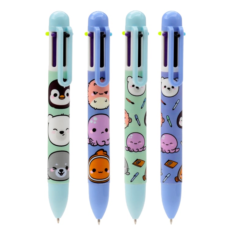 Adoramals Sealife Multi Colour Pen (6 Colours) - CE/UKCA Marked & EN71 Compliant Kids Educational Writing Instrument