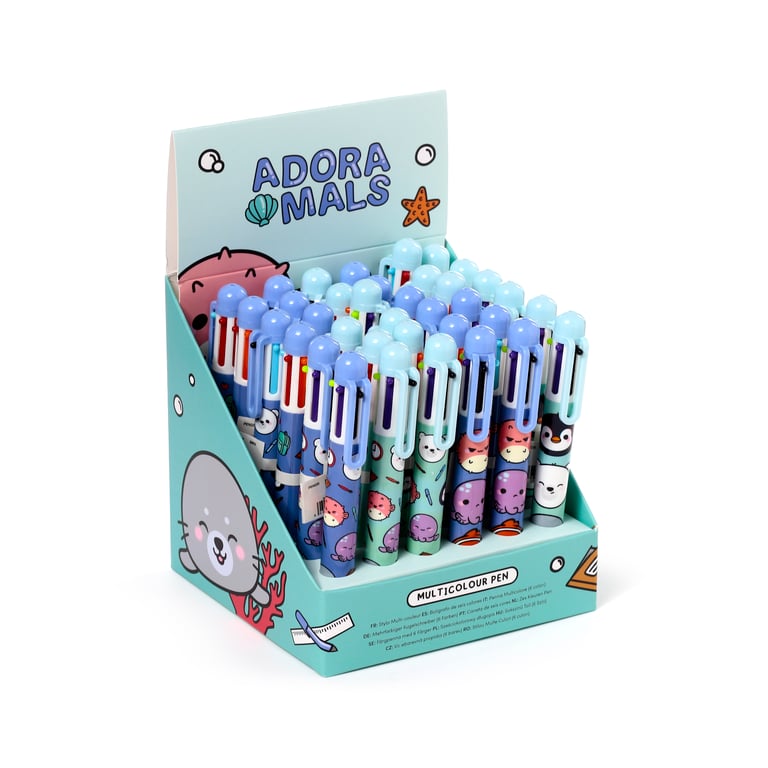 Adoramals Sealife Multi Colour Pen (6 Colours) - CE/UKCA Marked & EN71 Compliant Kids Educational Writing Instrument
