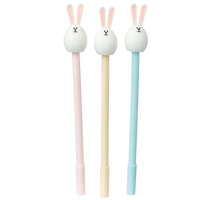Fine Tip Pen with Topper - Adoramals Bunny, CE Marked and Kids Safe Black Ink Writing Pen