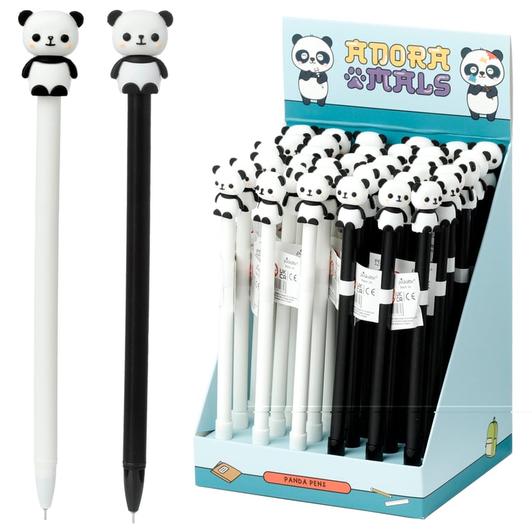 Fine Tip Plastic Pen CE Marked with Panda Topper - Kids Safe Writing Instrument