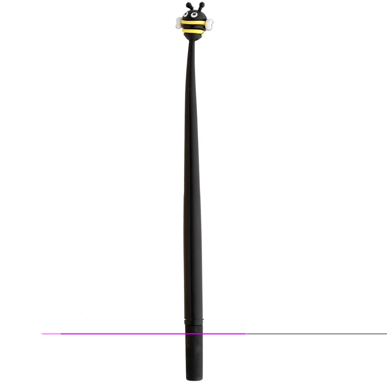 Fine Tip Pen with Topper - Bumble Bee, CE Marked and EN71 Compliant Plastic Writing Instrument with Black Ink and Fine Nib.