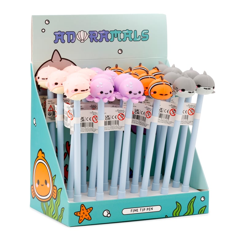 Fine Tip Pen - Adoramals Sealife Themed Writing Instrument (CE Marked)