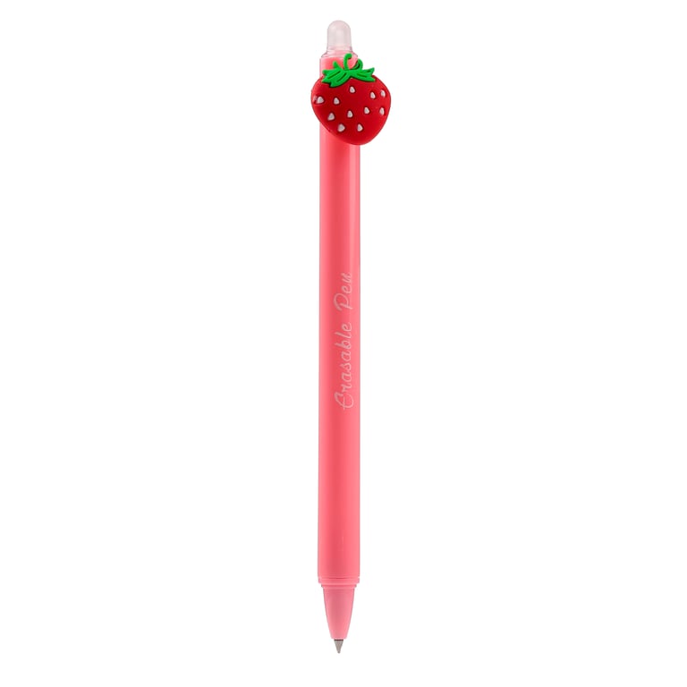 Erasable Pen with PVC Topper - Fruit, Click to Write and Erase