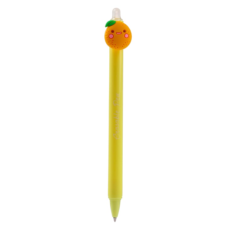 Erasable Pen with PVC Topper - Fruit, Click to Write and Erase