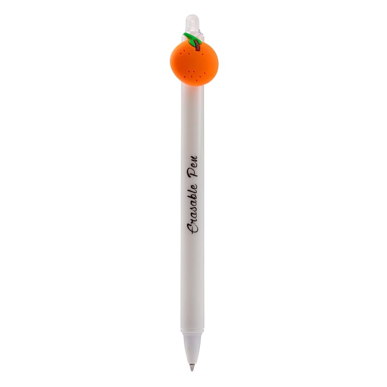 Erasable Pen with PVC Topper - Fruit, Click to Write and Erase