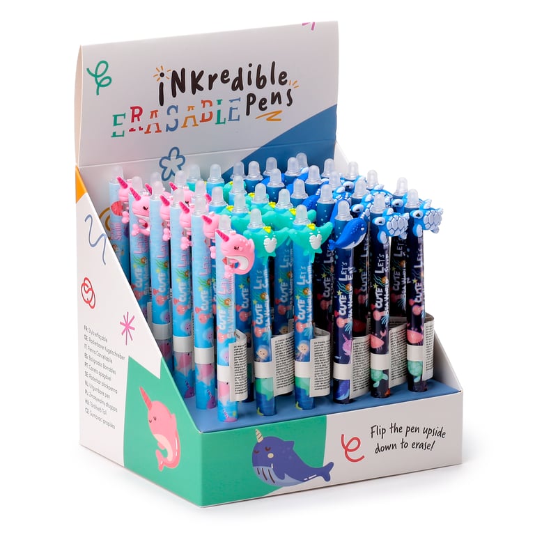 Erasable Sealife Pen - Blue Ink with Click Charm and Erasable Tip
