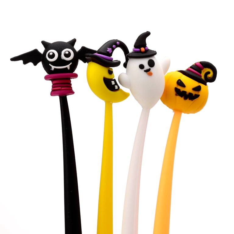 Fine Tip Halloween Pen Set - Black Ink, CE Marked, Party Themed