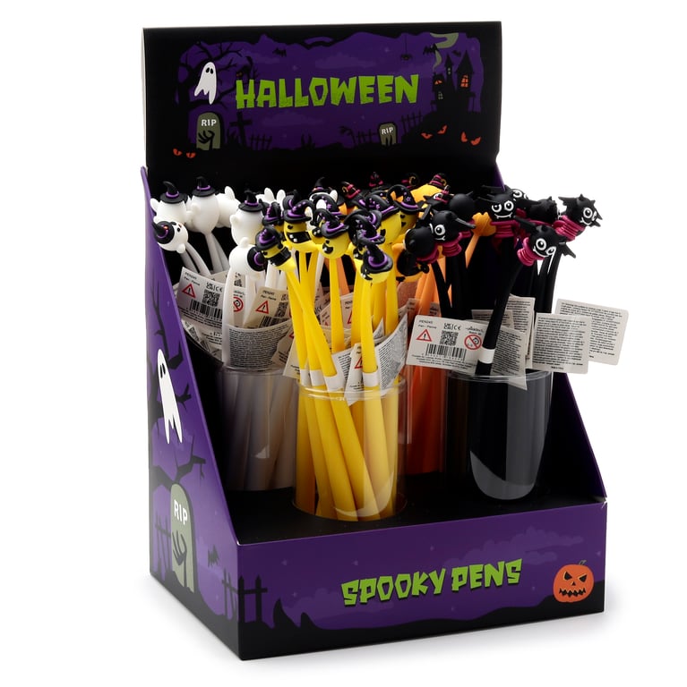 Fine Tip Halloween Pen Set - Black Ink, CE Marked, Party Themed