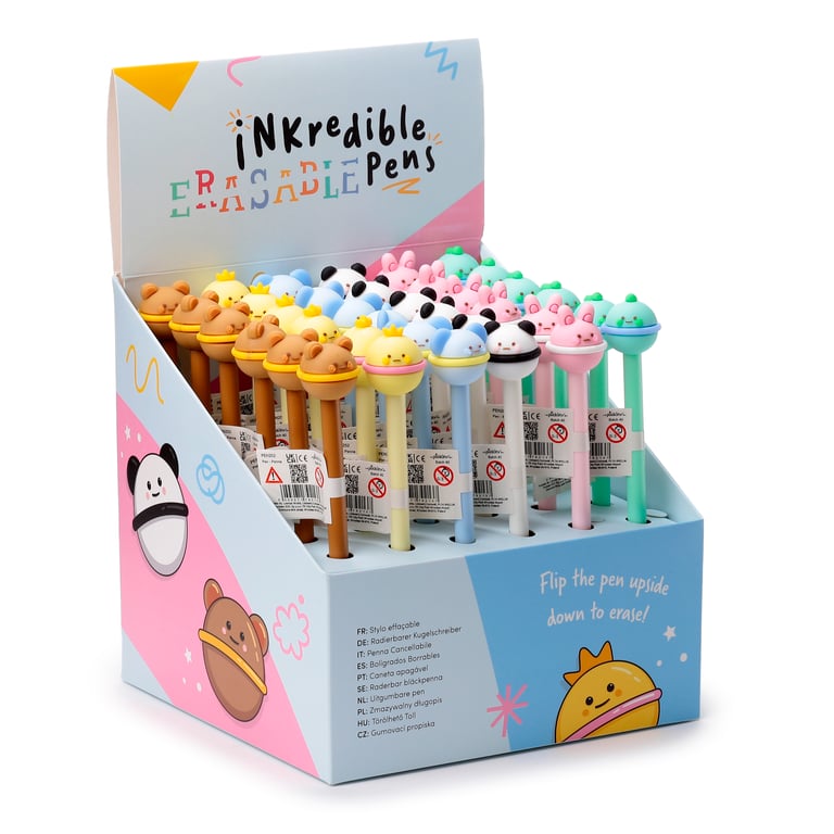 Erasable Pen with PVC Topper - Cute Animal Design - Child Safe Writing Tool