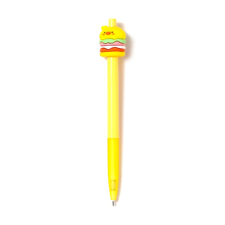 Fine Tip Pen with Topper - Foodiemals Cute Hamburger (ABS/PVC/Silicone)