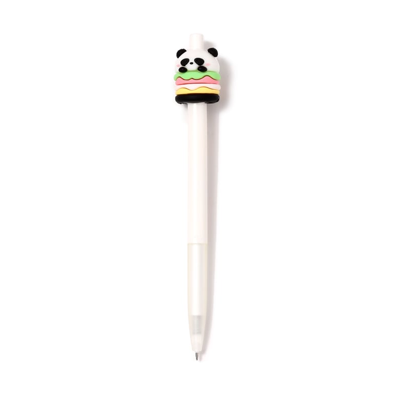Fine Tip Pen with Topper - Foodiemals Cute Hamburger (ABS/PVC/Silicone)