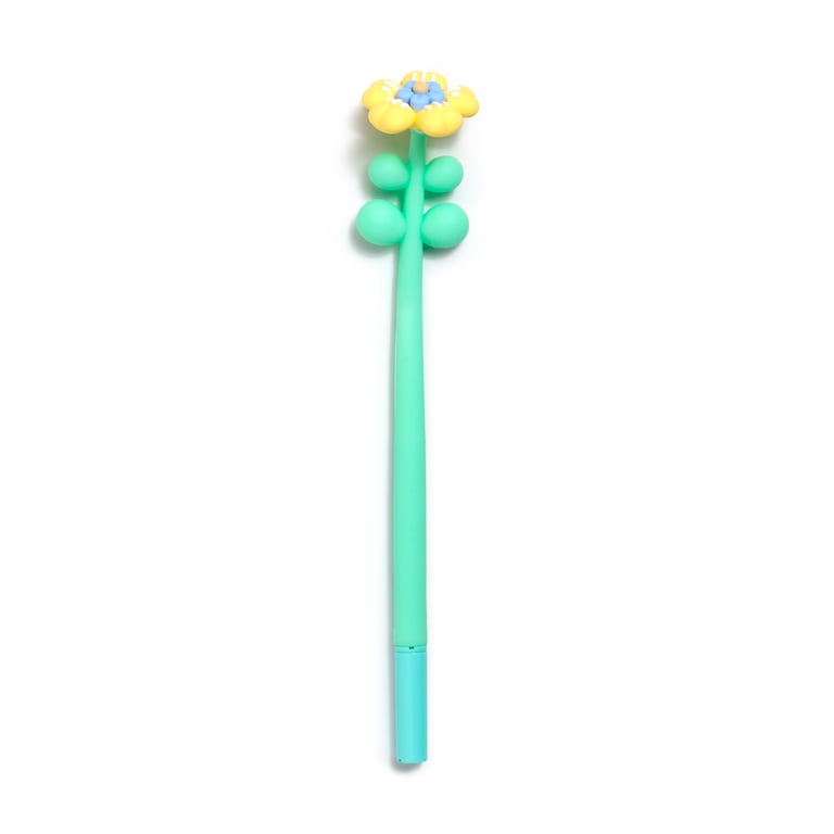 Fine Tip Pen with Topper - Wonderful Flower, ABS & PVC Construction, Fine Black Ink, CE/UKCA Marked, EN71 Compliant
