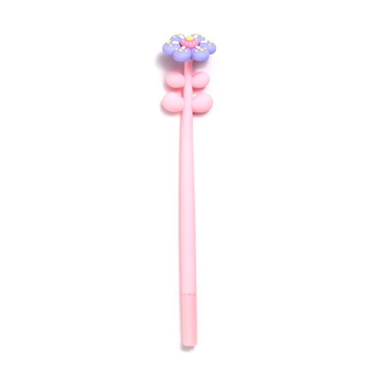 Fine Tip Pen with Topper - Wonderful Flower, ABS & PVC Construction, Fine Black Ink, CE/UKCA Marked, EN71 Compliant