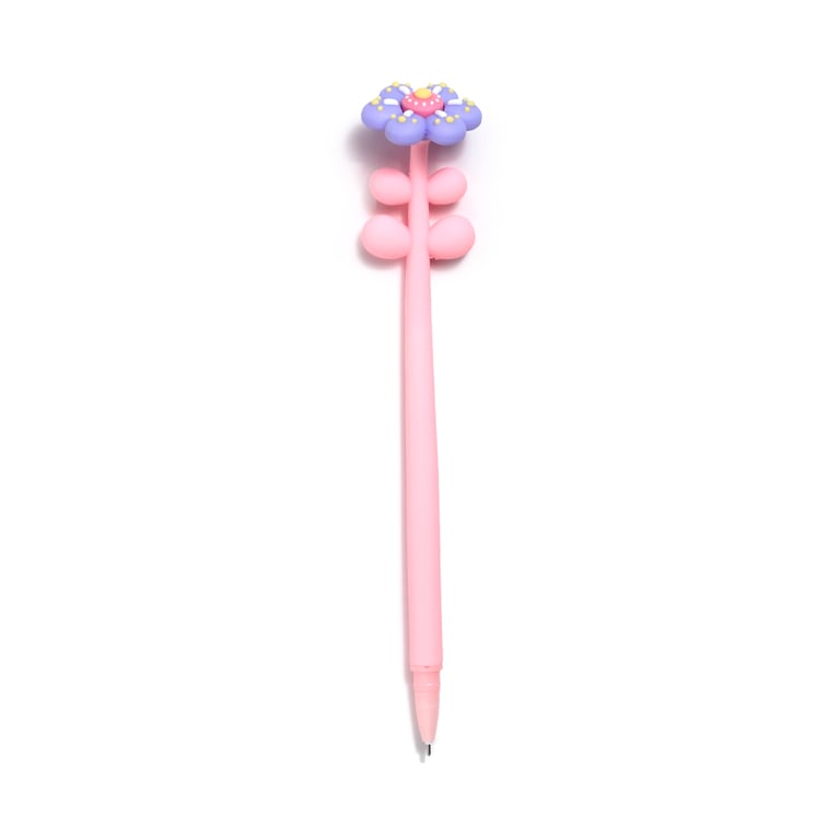 Fine Tip Pen with Topper - Wonderful Flower, ABS & PVC Construction, Fine Black Ink, CE/UKCA Marked, EN71 Compliant
