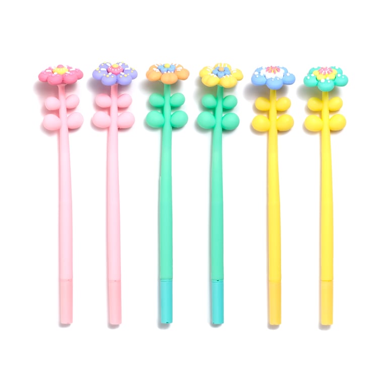 Fine Tip Pen with Topper - Wonderful Flower, ABS & PVC Construction, Fine Black Ink, CE/UKCA Marked, EN71 Compliant