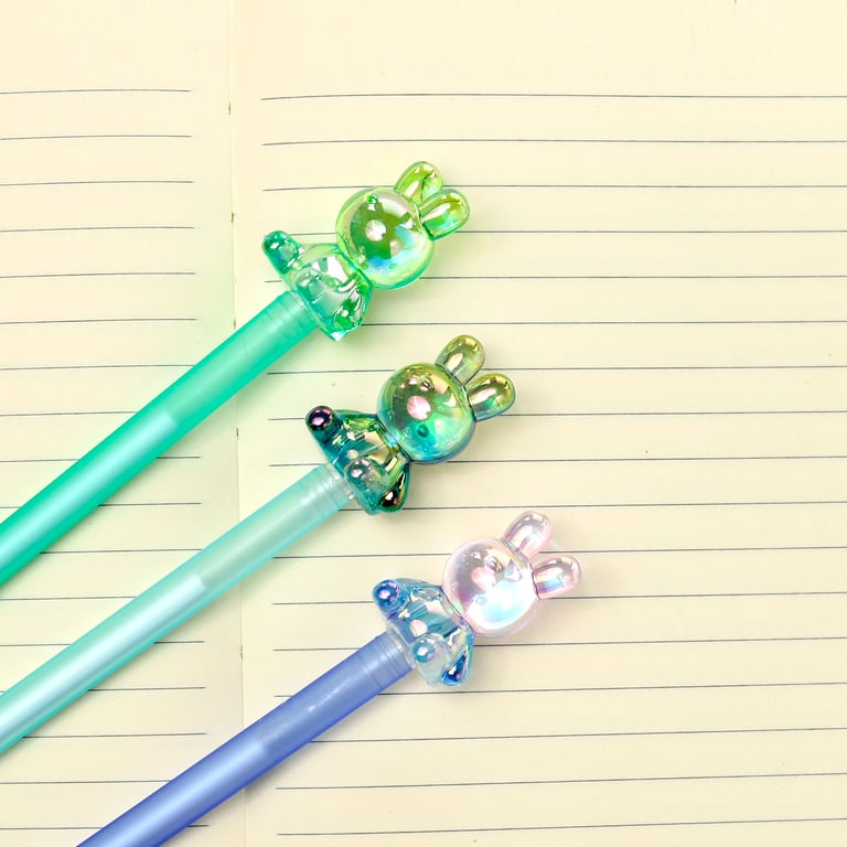 Fine Tip Pen with Rabbit Topper - CE Marked and Durable Plastic Design