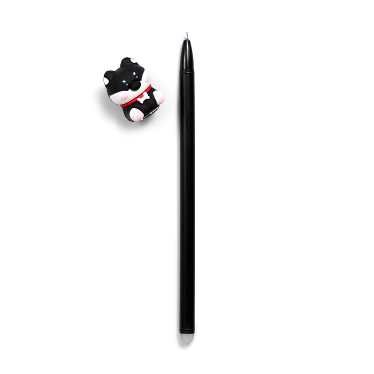 Erasable Shiba Inu Dog Pen with PVC Topper - Blue Ink and Erase Function