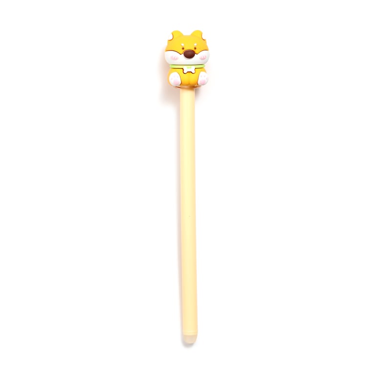 Erasable Shiba Inu Dog Pen with PVC Topper - Blue Ink and Erase Function
