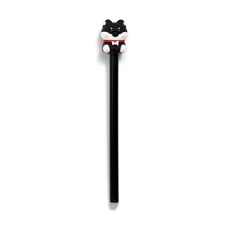 Erasable Shiba Inu Dog Pen with PVC Topper - Blue Ink and Erase Function