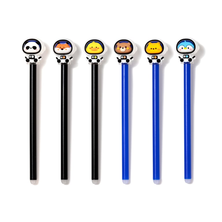Erasable Pen - Adoramals Space with PVC Erase Topper and Blue Ink