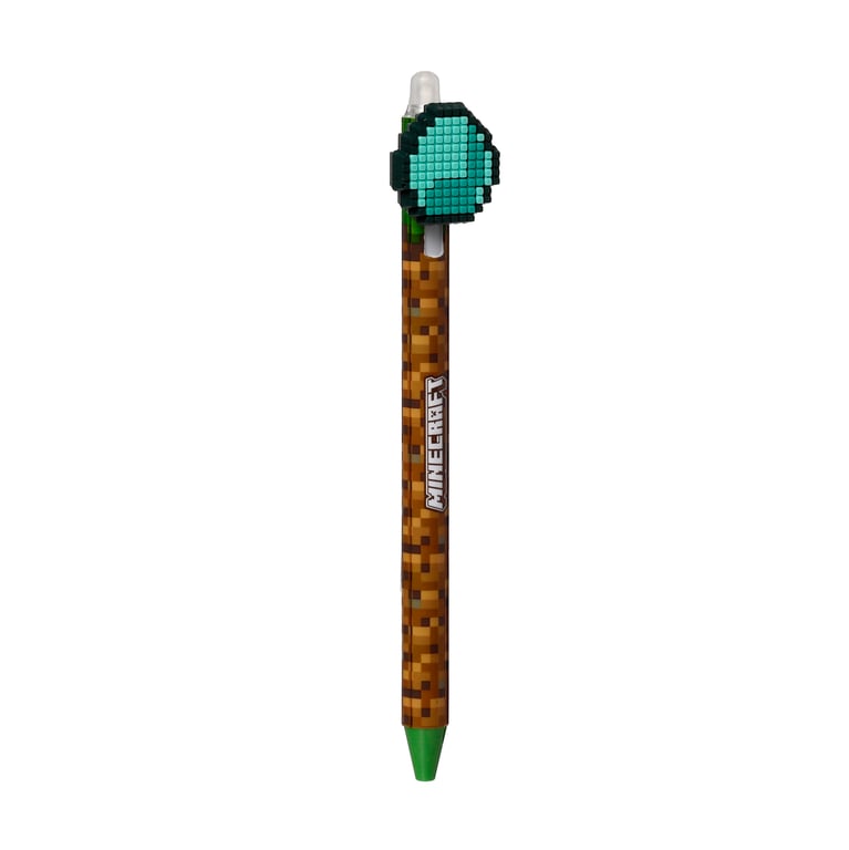 Minecraft Erasable Pen - Click-to-Write Fun with Silicone Topper