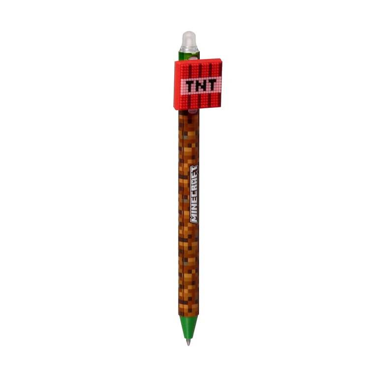Minecraft Erasable Pen - Click-to-Write Fun with Silicone Topper