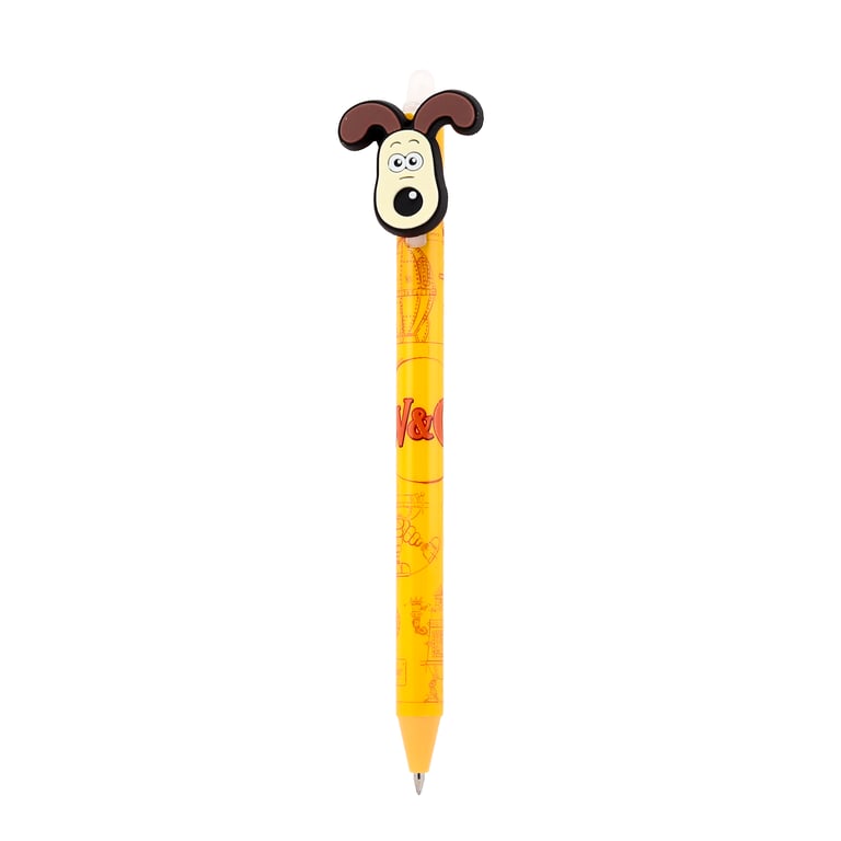 Wallace and Gromit Click-to-Use Erasable Pen with Blue Ink and PVC Topper - CE Marked
