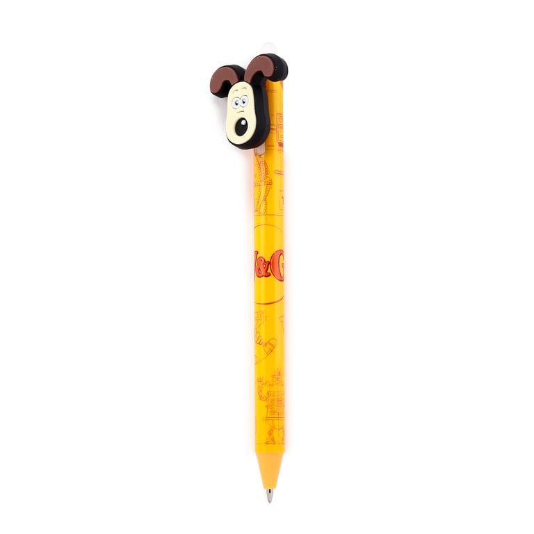Wallace and Gromit Click-to-Use Erasable Pen with Blue Ink and PVC Topper - CE Marked