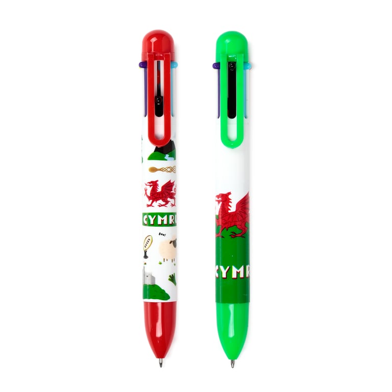 Multi Colour Welsh Dragon Pen - 6 Colours ABS Plastic CE Marked