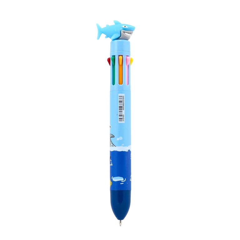 Multi Colour Shark Pen - 8 Colours CE/UKCA Marked & En71 Certified Plastic Writing Instrument