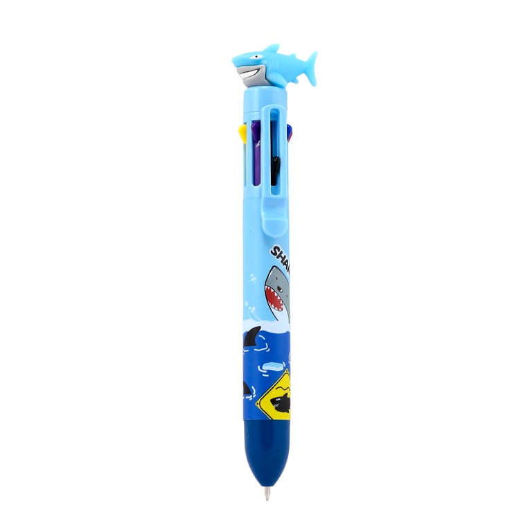 Multi Colour Shark Pen - 8 Colours CE/UKCA Marked & En71 Certified Plastic Writing Instrument