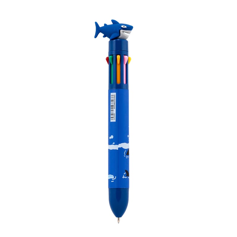 Multi Colour Shark Pen - 8 Colours CE/UKCA Marked & En71 Certified Plastic Writing Instrument