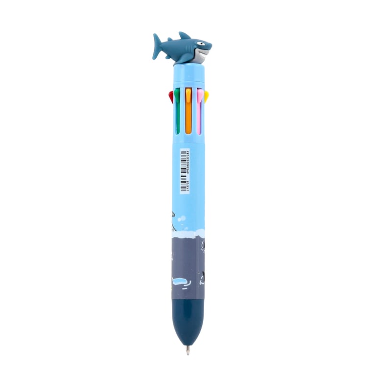 Multi Colour Shark Pen - 8 Colours CE/UKCA Marked & En71 Certified Plastic Writing Instrument