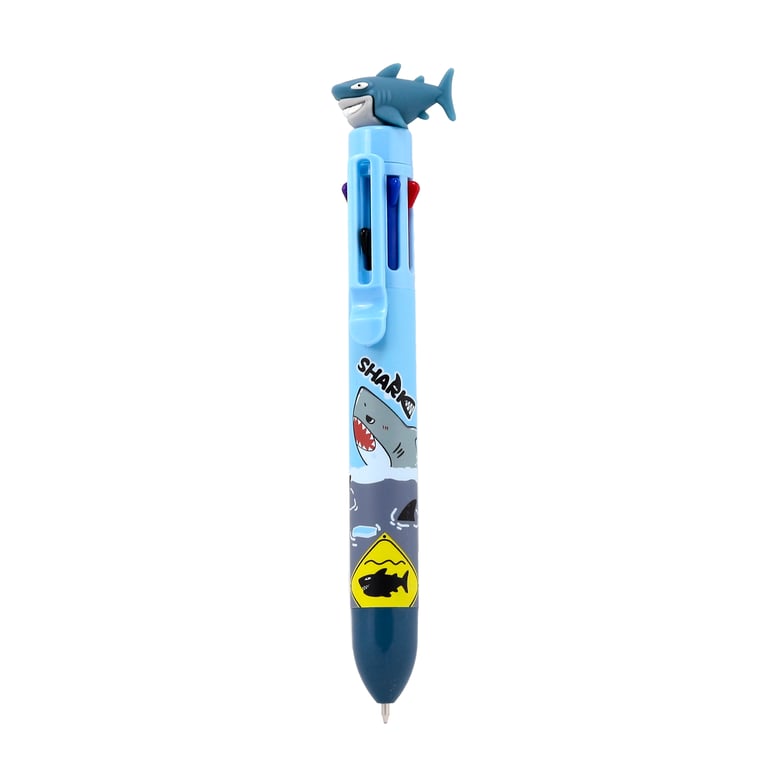 Multi Colour Shark Pen - 8 Colours CE/UKCA Marked & En71 Certified Plastic Writing Instrument