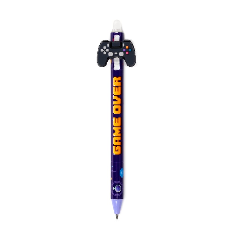 CE Marked Erasable Pen with Click to Erase PVC Topper - Blue Ink
