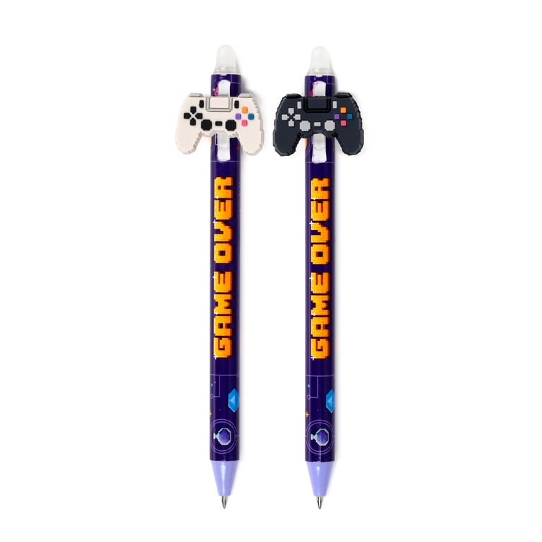 CE Marked Erasable Pen with Click to Erase PVC Topper - Blue Ink
