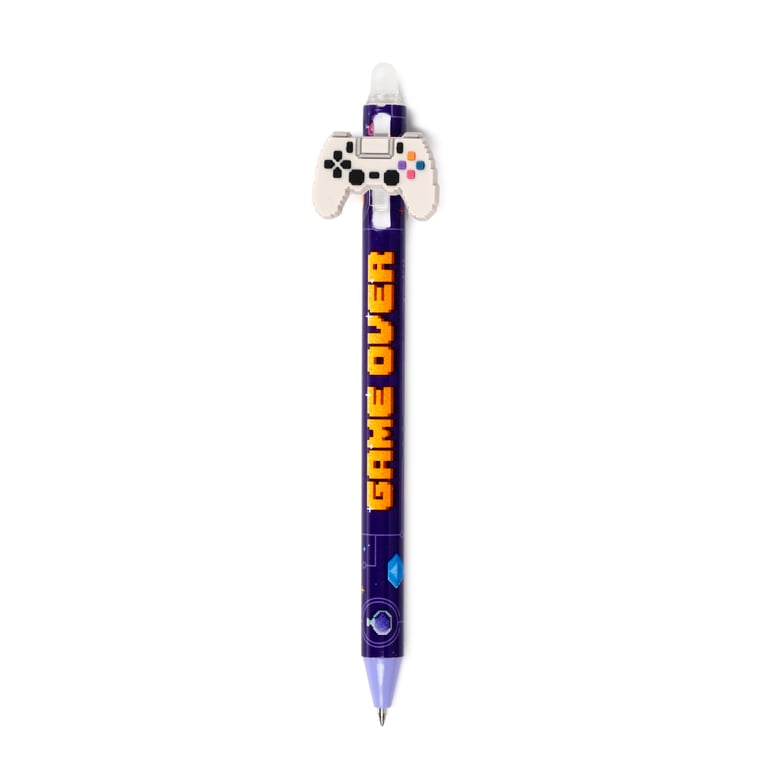 CE Marked Erasable Pen with Click to Erase PVC Topper - Blue Ink