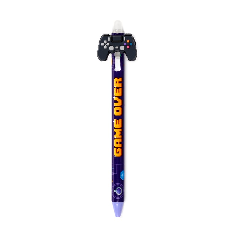 CE Marked Erasable Pen with Click to Erase PVC Topper - Blue Ink
