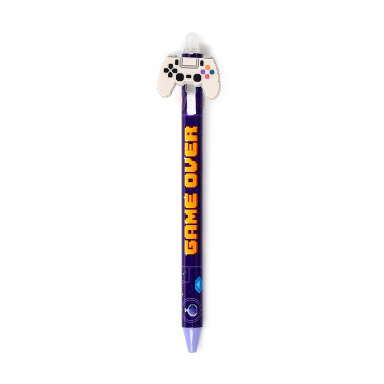 CE Marked Erasable Pen with Click to Erase PVC Topper - Blue Ink