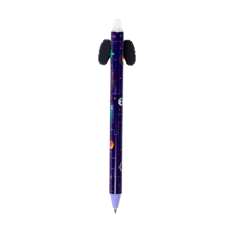 CE Marked Erasable Pen with Click to Erase PVC Topper - Blue Ink