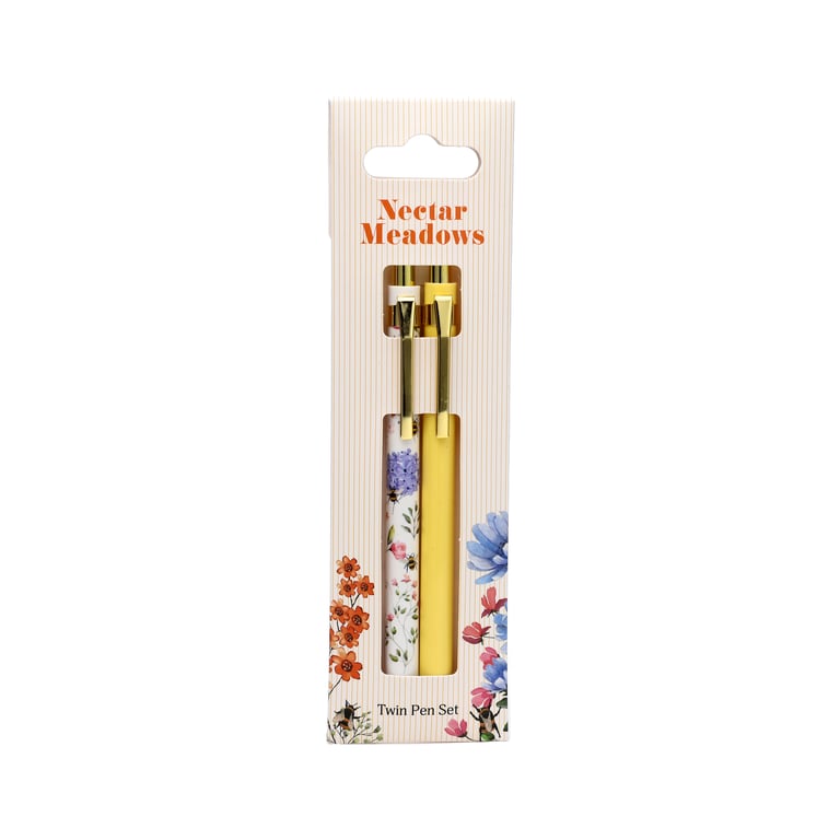 Nectar Meadows Twin Pen Set - Black Ink, Plastic and Metal Construction