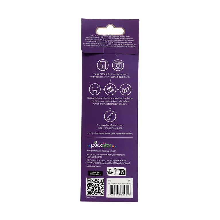 Recycled ABS Jan Pashley Stag 3 Piece Black Ink Pen Set