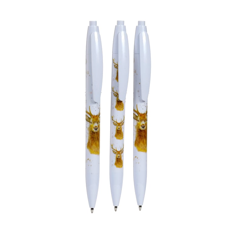 Recycled ABS Jan Pashley Stag 3 Piece Black Ink Pen Set