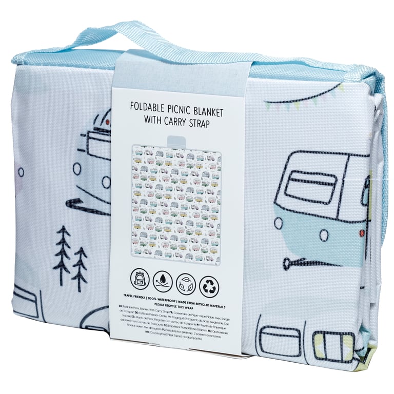 Wildwood Caravan Oxford Cloth Picnic Blanket - Portable & Foldable PVC Mat