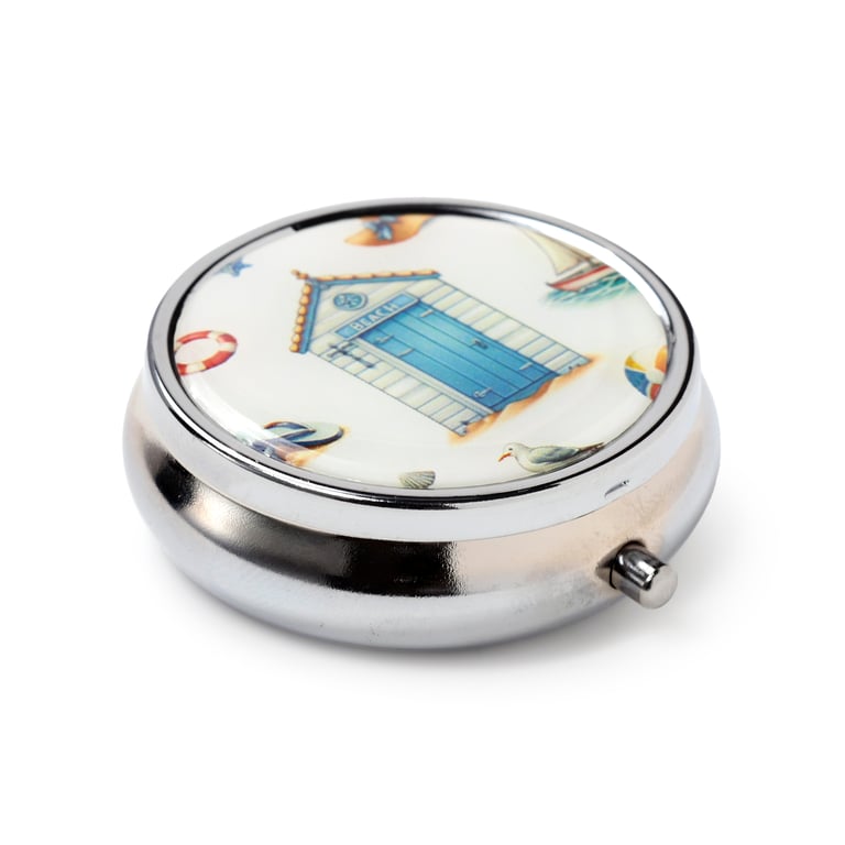 Aluminum 3-Compartment Coastal Pill Box - Medicine Organizer